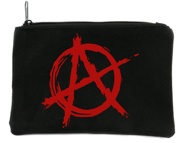 Red Anarchy Cosmetic Makeup Bag Pouch Punk Oi Emo Alternative