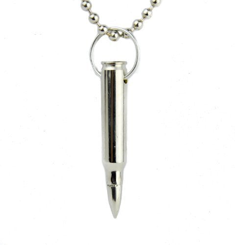 Silver Bullet Necklace 0.223 Mm Black Metal Punk Rock Pendant Jewelry