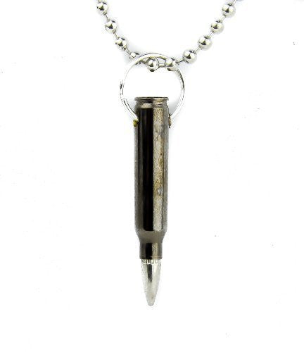 Gun Metal Grey Bullet Necklace 0.223 Mm Jewelry