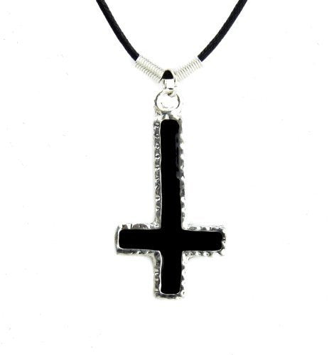 Unholy Inverted Cross Necklace Occult Black Metal Pendant Jewelry