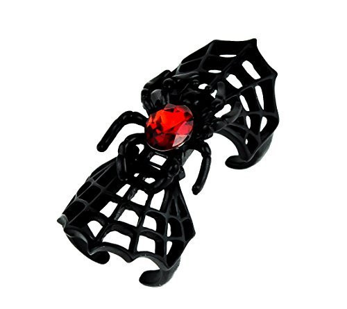 Red Stone in Spider Web Ring Gothic Design Gothic Jewelry