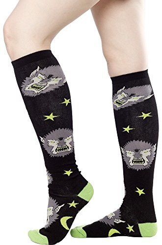 Sourpuss Werewolf Wolfman 17" Knee High Socks Gothic Punk Psychobilly Monster