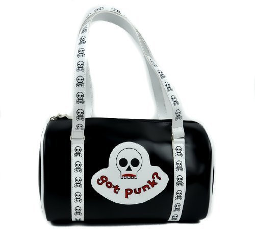 Black "Got Punk" Bowler Bag Rockabilly Purse