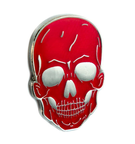 Red Death Skull Lapel Pin Gothic Punk Metal Psychobilly