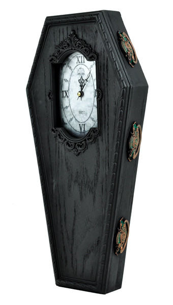 Black Victorian Gothic Coffin Wall Clock Halloween Home Decor