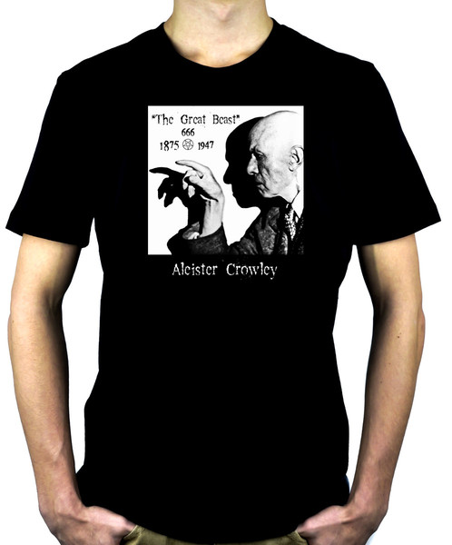 Aleister Crowley Men's T-Shirt The Great Beast 666 Occult Black Magician