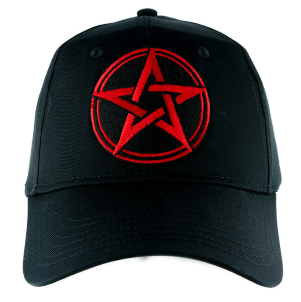 Red Wicca Pentagram Hat Baseball Cap Alternative Pagan Clothing Witchcraft