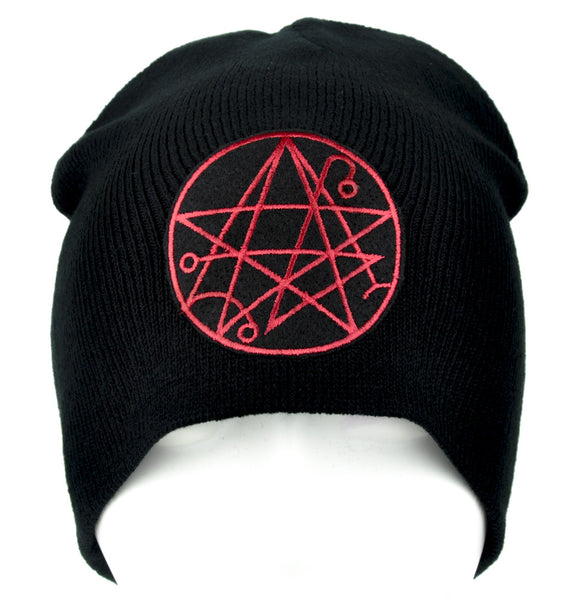 Necronomicon Gate Alchemy Symbol Beanie Knit Cap Occult Clothing