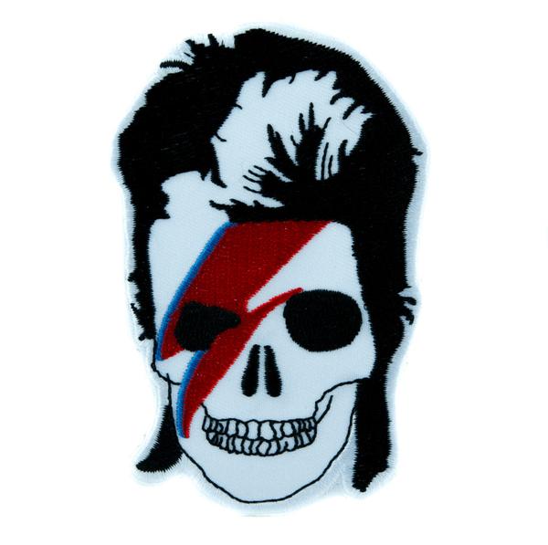 David Bowie Skull Lightning Bolt Patch Iron on Applique Ziggy Stardust