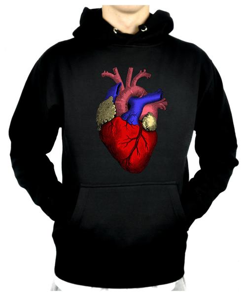 Anatomical Human Heart Pullover Hoodie Sweatshirt Medical Oddities Clothing