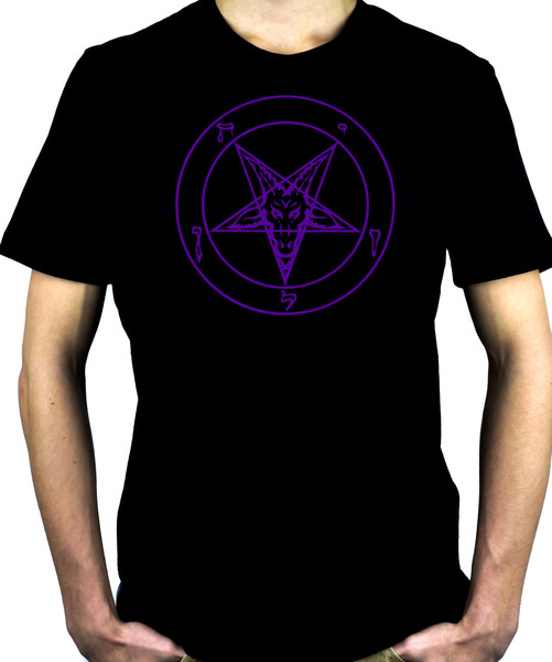 Purple Pentagram Sabbatic Baphomet Men's T-Shirt Occult Clothing