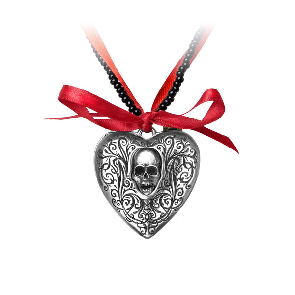 Alchemy Gothic The Reliquary Skull Heart Locket Pendant Necklace