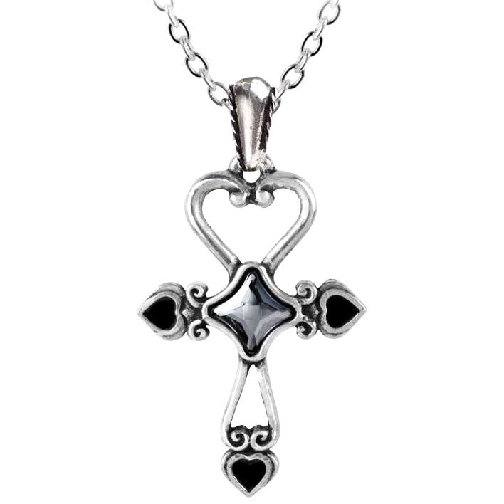 Alchemy Gothic Amour Éternel Pendant Neckalce Heart Shaped Cross