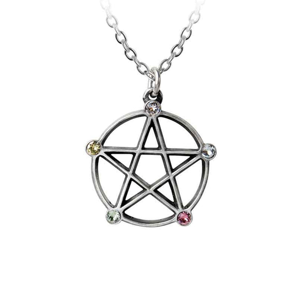 Alchemy Gothic Wiccan Elemental Pentacle Pendant Necklace