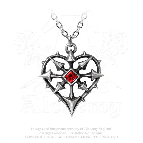 Alchemy Gothic Entropassio Chaos Star & Heart Pendant Necklace