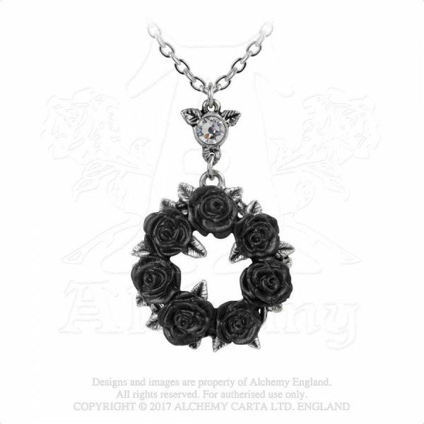 Alchemy Gothic Ring 'O Black Roses Pendant Necklace
