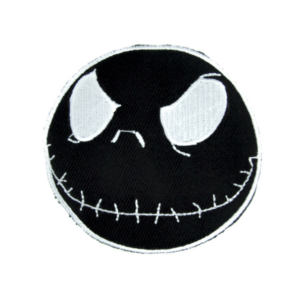 Negative Jack Skellington Patch Iron on Applique Nightmare Before Christmas