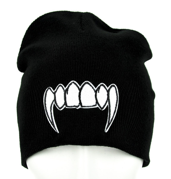 Vampire Fangs Beanie Monster Teeth Knit Cap