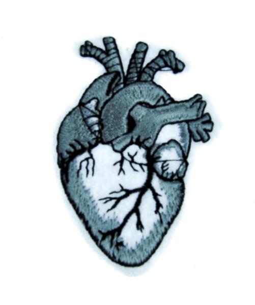 Anatomical Human Heart Patch Iron on Applique Occult Clothing