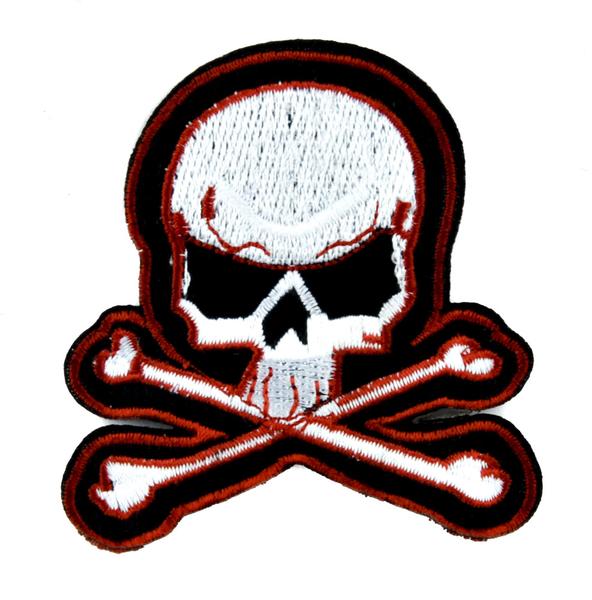 Skull & Crossbones Patch Iron on Applique Punk Rock Clothing