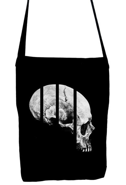 Medical Oddities Human Skull Sling Bag Occult Clothing Book Bag
