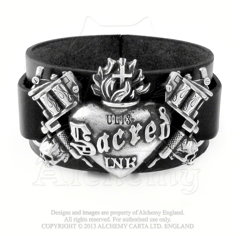 Alchemy Gothic Sacred Ink Tattoo Gun Bracelet Wristband
