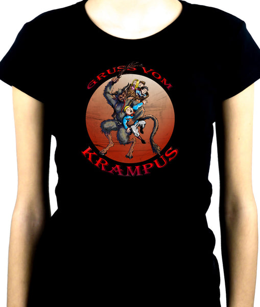 Gruss Vom Krampus Women's Babydoll Shirt Gothic Christmas Gift