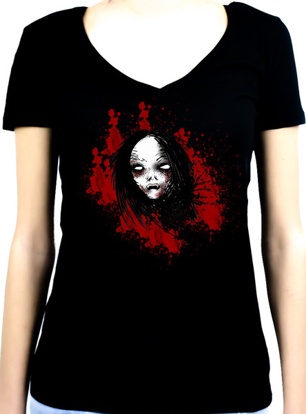 Bloody Vampire Death Bound Women's V-Neck Shirt