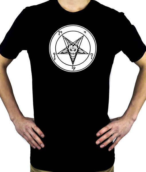 Solid White Classic Satanic Baphomet Men's T-Shirt Occult Clothing