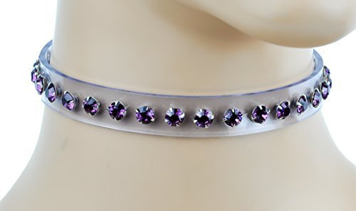 Purple Rhinestone Clear Choker Sexy Fashion Collar