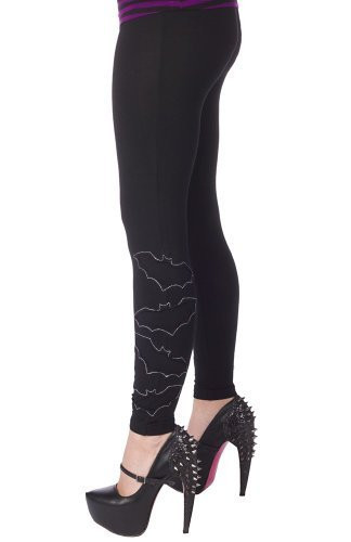 Sourpuss Black Go Batty Leggings Pants