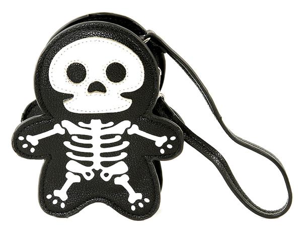 Cute Little Spooky Skeleton Wristlet Coin Purse Bag