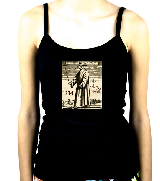 The Black Death Plague Women's Spaghetti Strap Shirt 1334 Grim Reaper