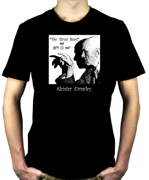 Aleister Crowley Men's T-Shirt The Great Beast 666 Occult Black Magici