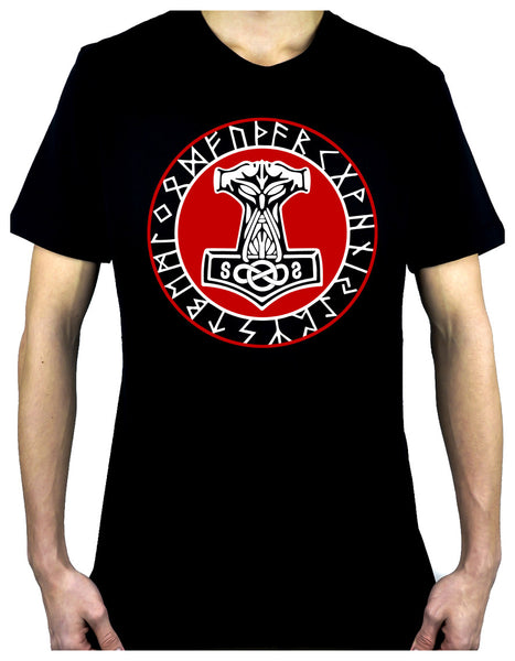 Norse Mythology Odin Viking Men's T-Shirt Occult Clothing Mjolnir Hamm
