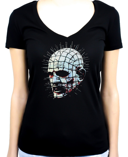 Pinhead Hellraiser Women's V-Neck Shirt / Top