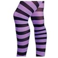 Black & Purple Wide Stripe Gothic Tights by Music Legs