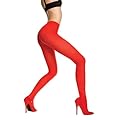 Red Opaque Gothic Tights by Music Legs