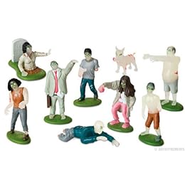 Flesh Eating Zombie Figure Set Walking Evil Dead Halloween