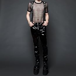 Lip Service Black Pvc Suspender Harness Pants