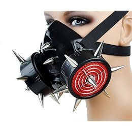 Black Metal Spike Industrial Gas Mask Dual Respirator