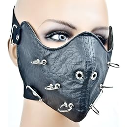 Black O Ring Biker Mask Motorcycle Goth Metal Sons Anarchy Cosplay Tattoo Spike