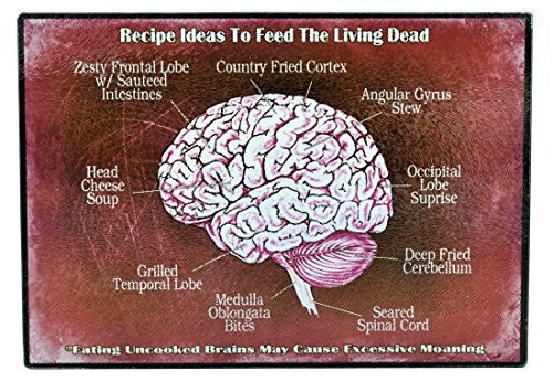 Brain Recipe Ideas for Zombies Glass Cutting Board