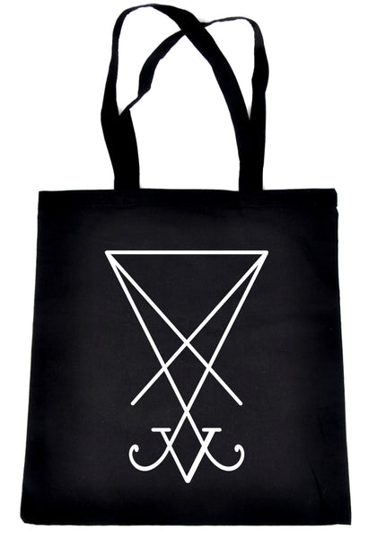 Sigil of Lucifer Black Tote Book Bag School Goth Occult