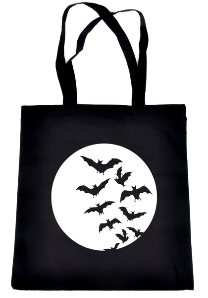Full Moon w/ Flying Bats Tote Book Bag School Goth Punk Deathrock
