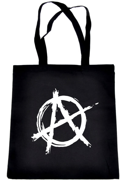White Anarchy Tote Book Bag School Goth Punk Rock Deathrock