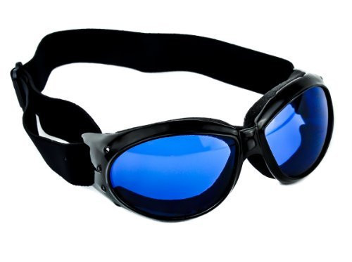 Large Blue Lens Motorcycle Goggles Protective Riding Sunglasses
