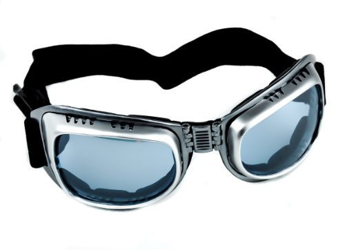 Light Blue Lens Silver Frame Motorcycle Goggles Protective Sport Sunglasses