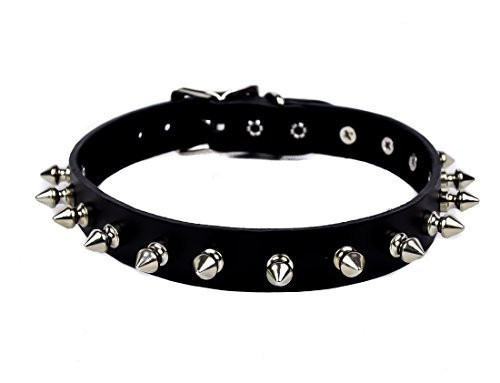 1/2" Spiked Choker Quality Black Leather