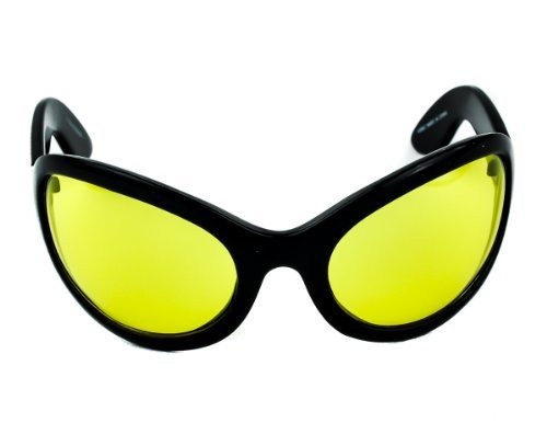 Yellow Lens Gothic Vampire Sunglasses Oversized Sexy Glasses